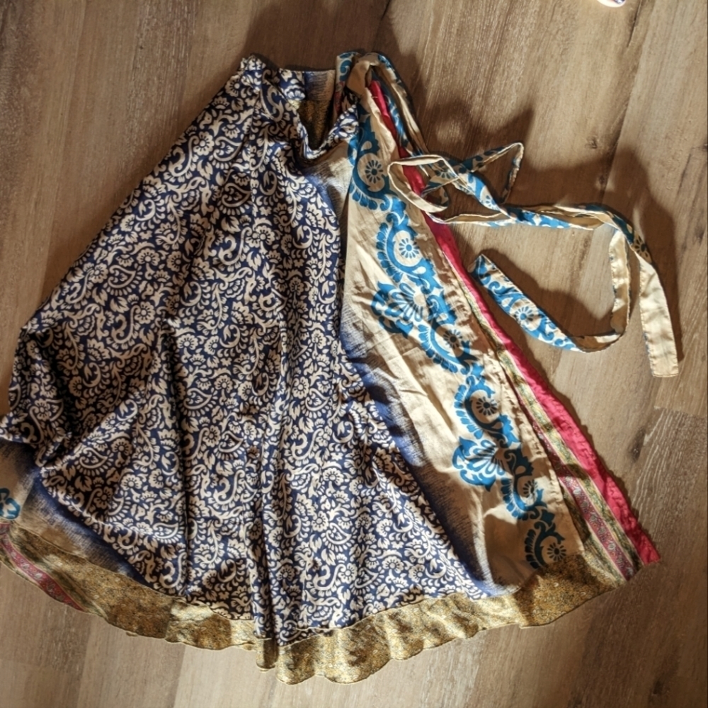 Silk wrap around skirt
